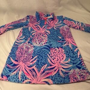 Lilly Pulitzer Girls Little Skipper Dress Ruffle Tropic Down Low 2-3T Pineapples